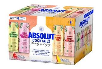 Absolut Soda Cocktail Variety 8pk Can NV (8 pack cans) (8 pack cans)
